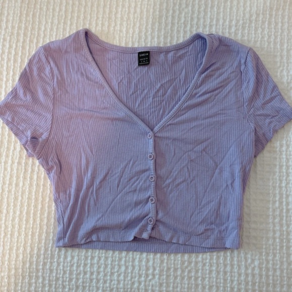 Button Rib Knit Tee - Picture 2 of 4